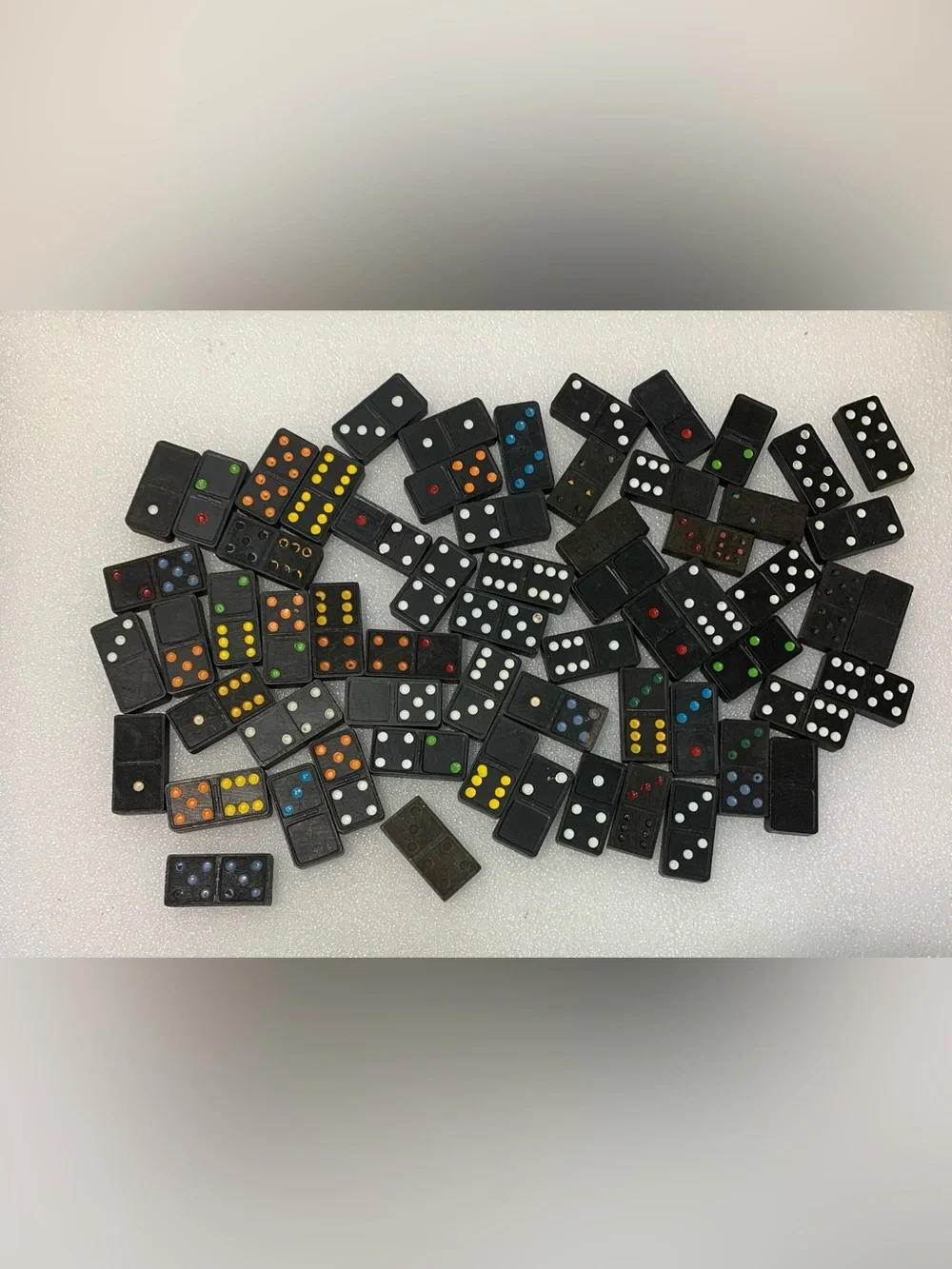 Whitman Disney Dominoes Plastic Tile Game Pieces Lot, Black & Blue